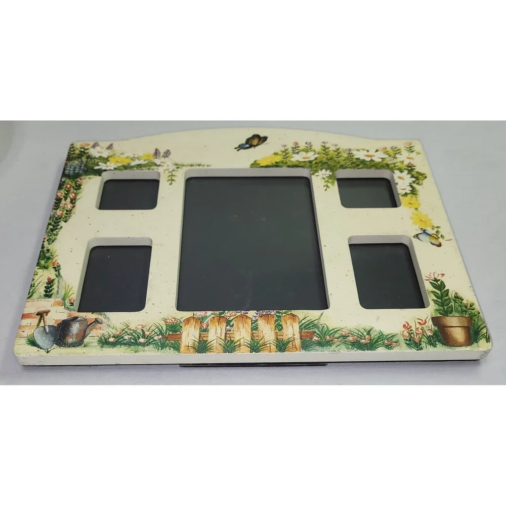 Garden Collage‎ Picture Frame Cream Floral Butterfly Vintage Cottagecore